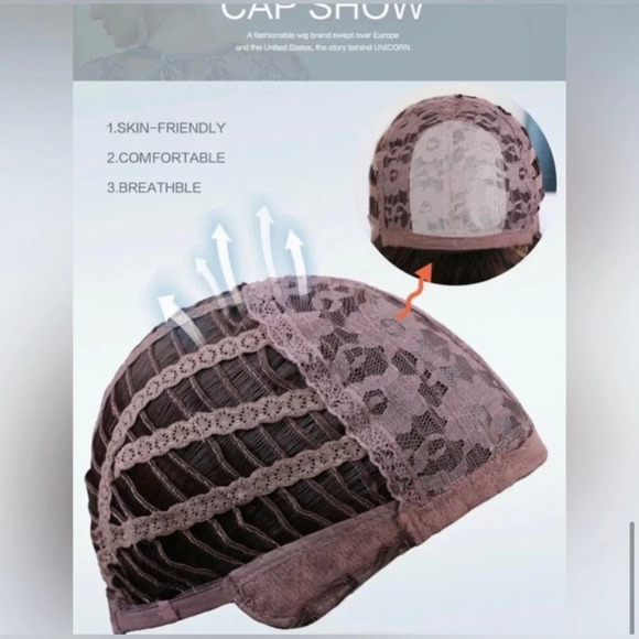 24 “ Ombre Blonde to brown Wavy wig with bangs for daily use - Picture 16 of 16